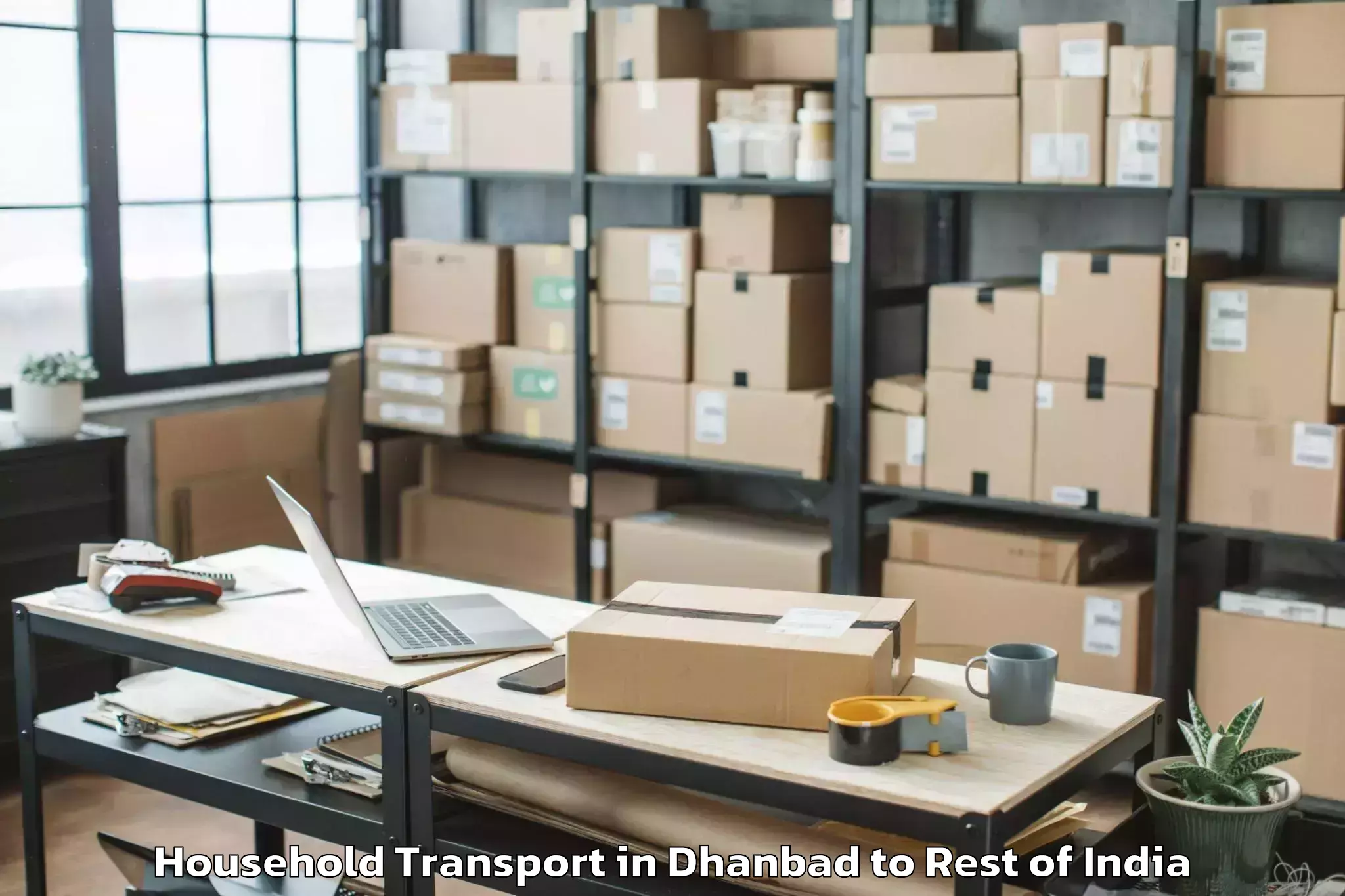 Easy Dhanbad to Byrnihat Household Transport Booking